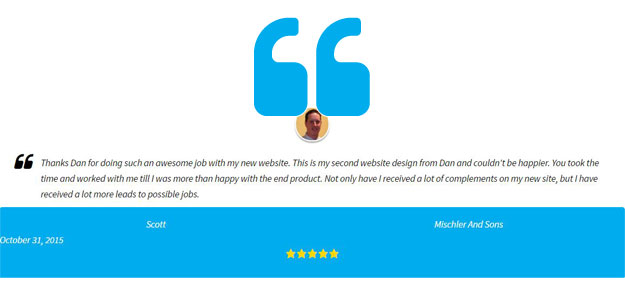 Build trust by displaying acquired customer testimonials